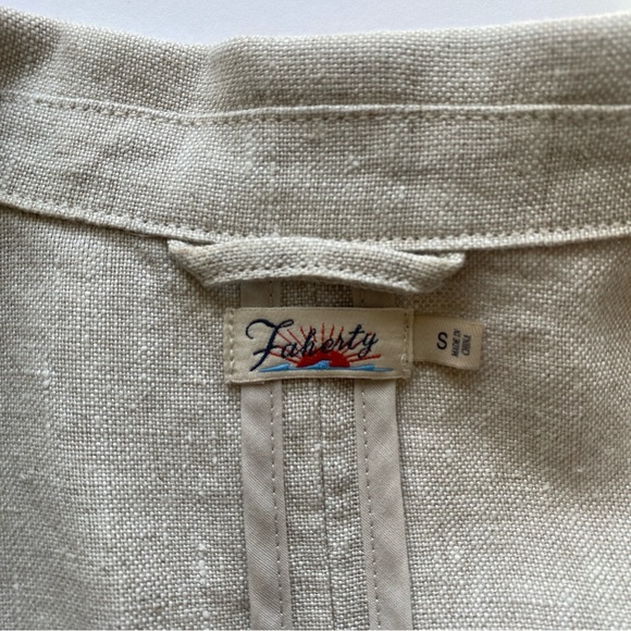 FAHERTY 100% Linen Blazer Jacket Conrad in Natural Flax Size Small (S) - Picture 6 of 15